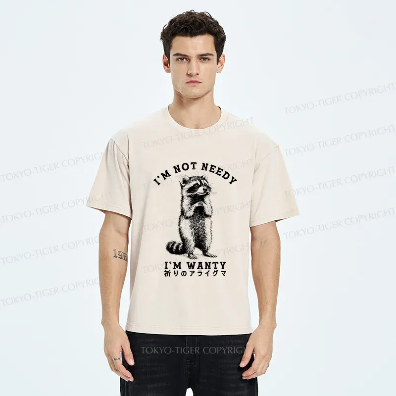 Tokyo-Tiger Praying Raccoon Washed T-Shirt