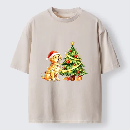 Tokyo‑Tiger Christmas Dog Vibe Washed T‑Shirt