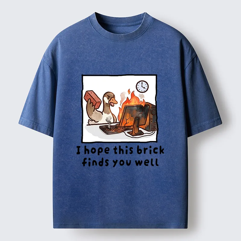 Tokyo-Tiger Office Angry Duck Graphic Washed T-Shirt