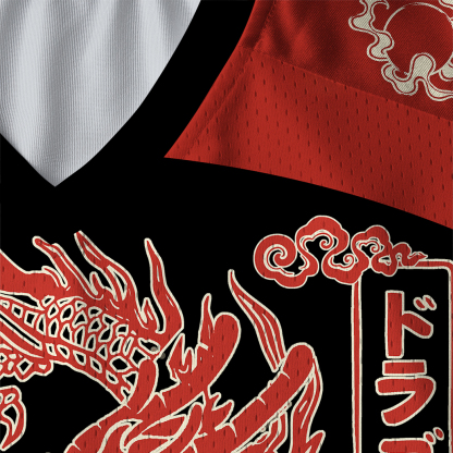 Tokyo-Tiger Auspicious Dragon Cloud Paneled Long Sleeve Jersey