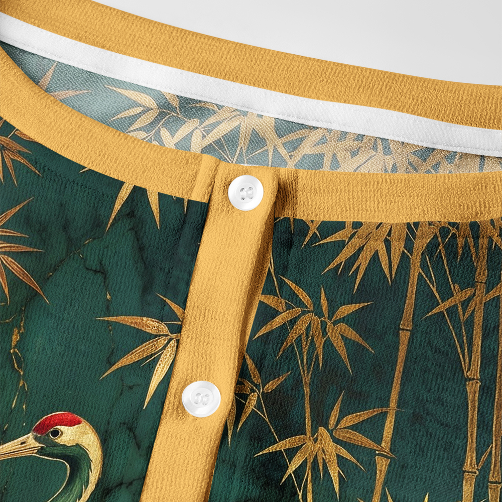 Tokyo-Tiger Golden Crane In Bamboo Women's Lightweight Cardigan
