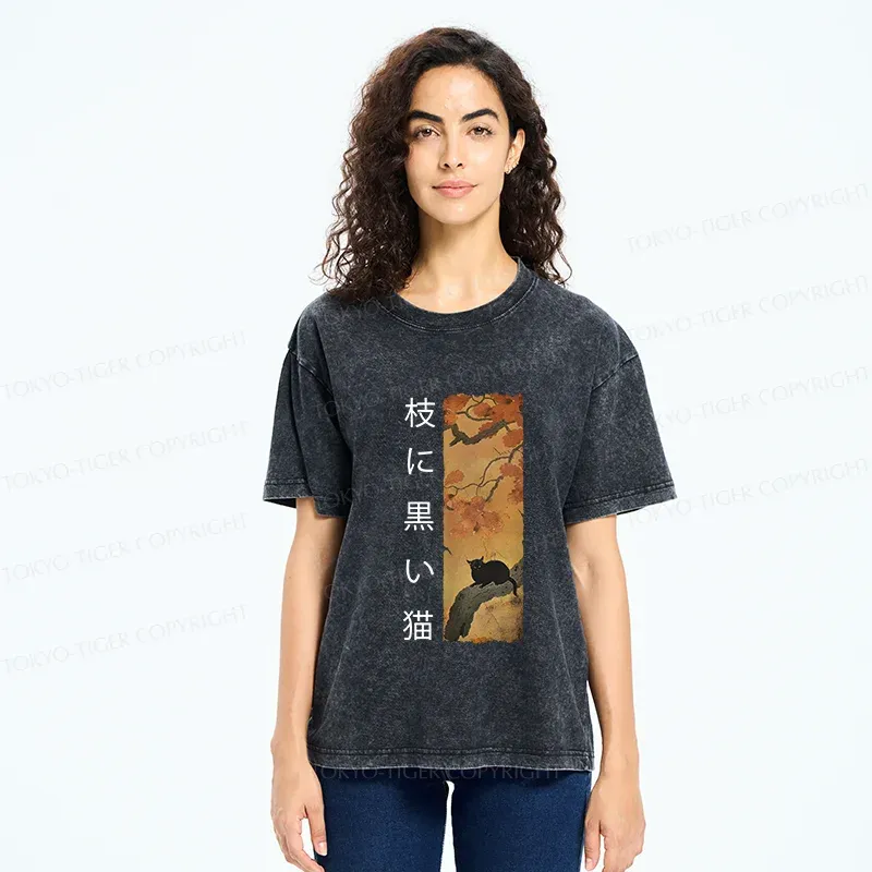 Tokyo-Tiger Vintage Japan Cat Washed T-Shirt