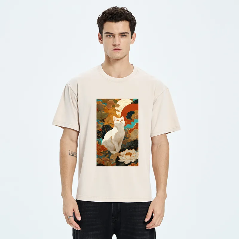 Tokyo-Tiger White Guardian Of The Vermilion Sun Washed T-Shirt