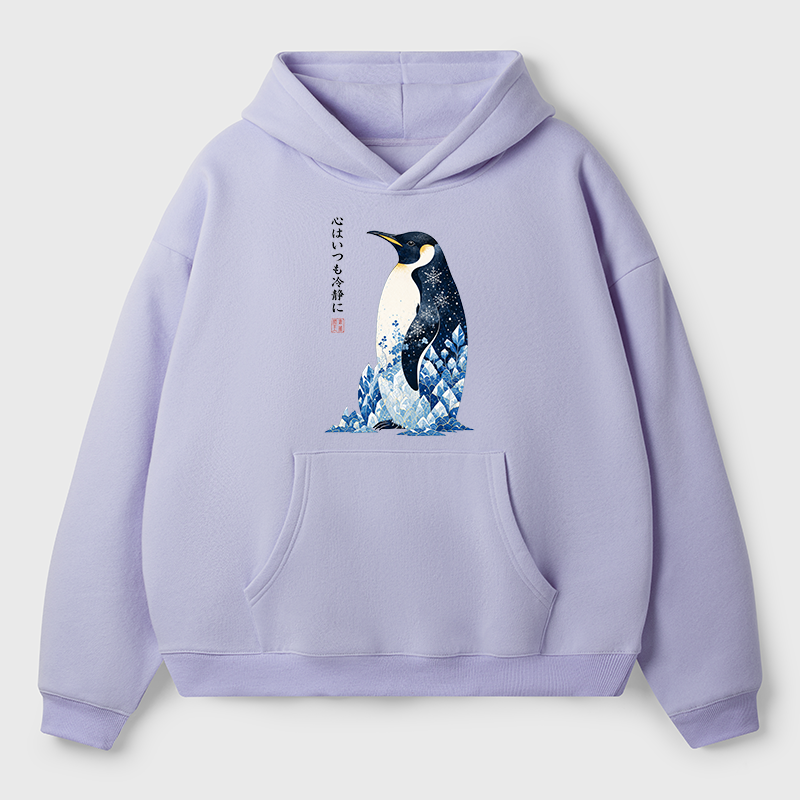 Tokyo-Tiger Keep Calm Penguin Adult Fleece Hoodie