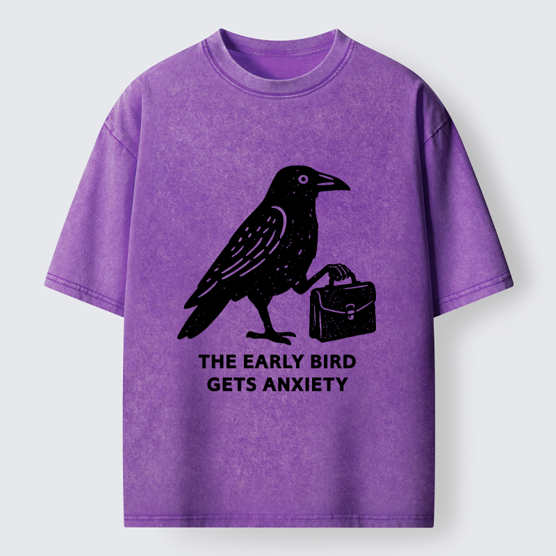 Tokyo-Tiger Funny Work Crow Meme Washed T-Shirt