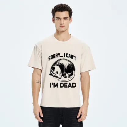 Tokyo-Tiger Funny Opossum Playing Dead Washed T-Shirt