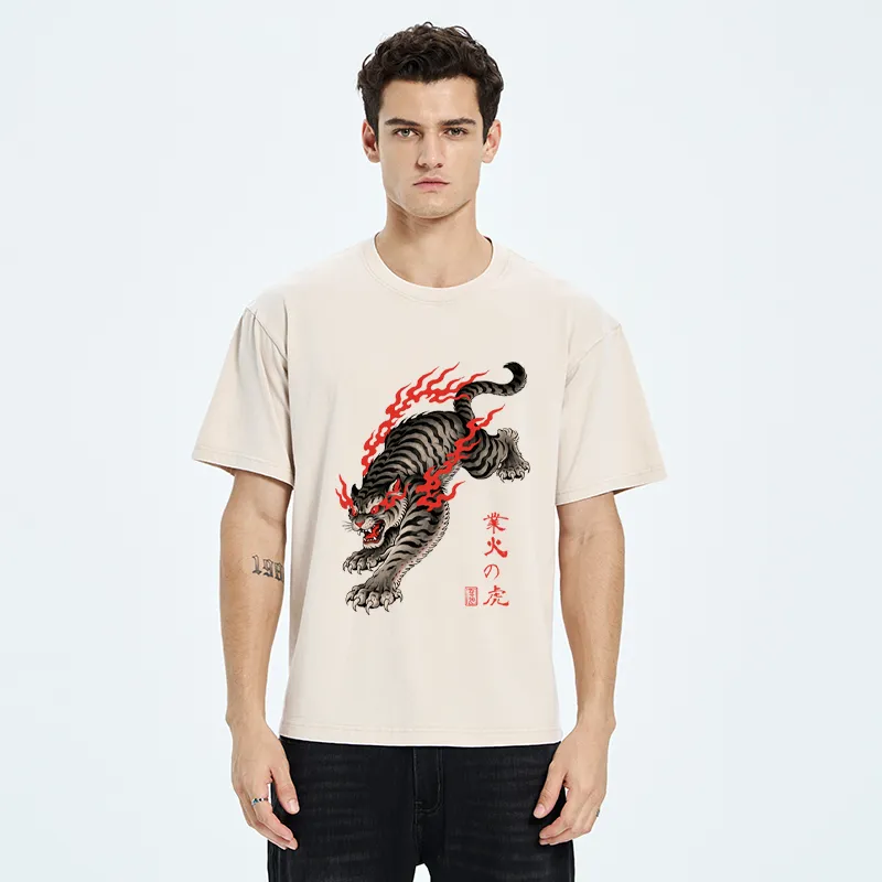 Tokyo-Tiger Blazing Tiger Washed T-Shirt