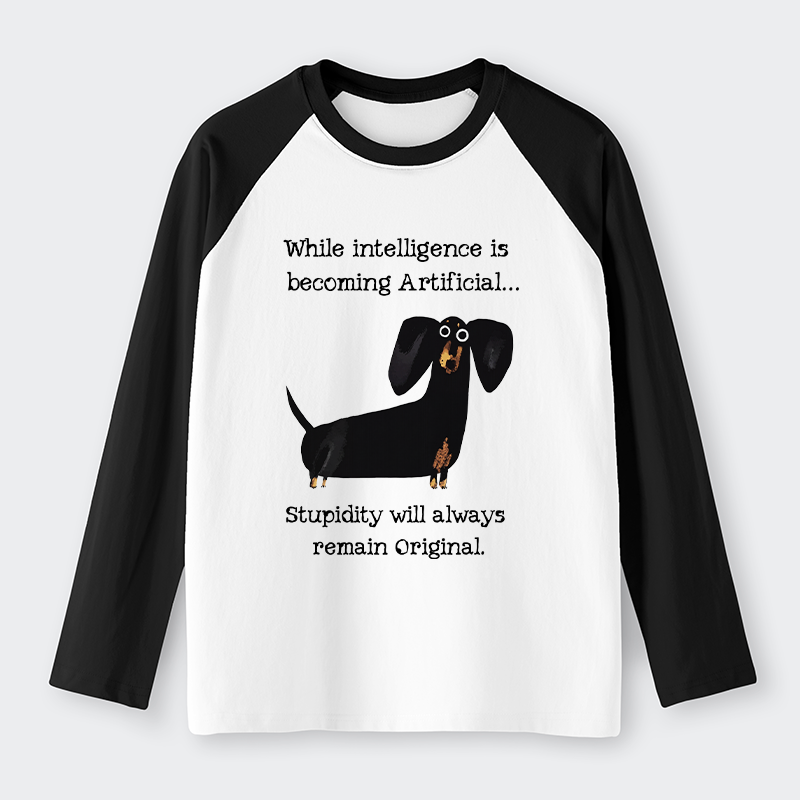 Tokyo-Tiger Dachshund Real Humor Funny Meme Raglan Long Sleeve T-shirt