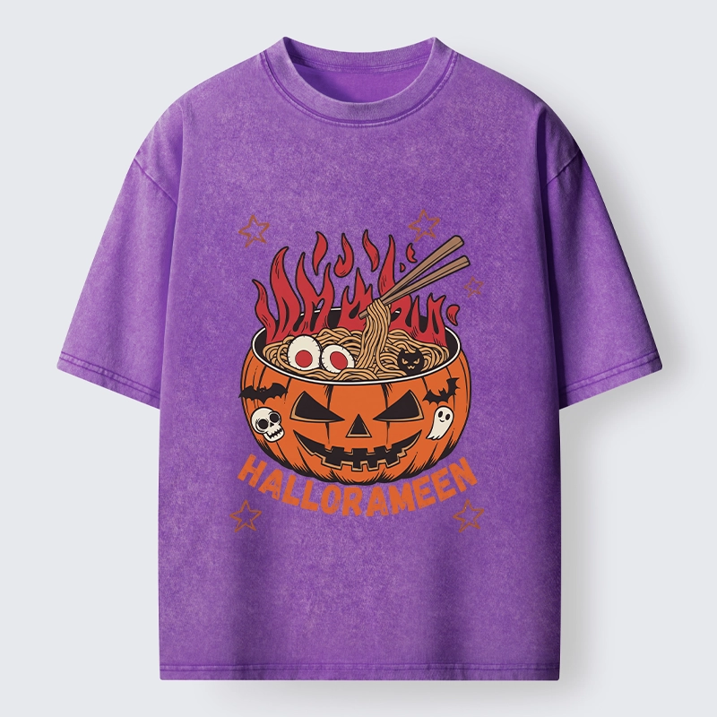 Tokyo‑Tiger Spooky Ramen Bowl Washed T‑Shirt