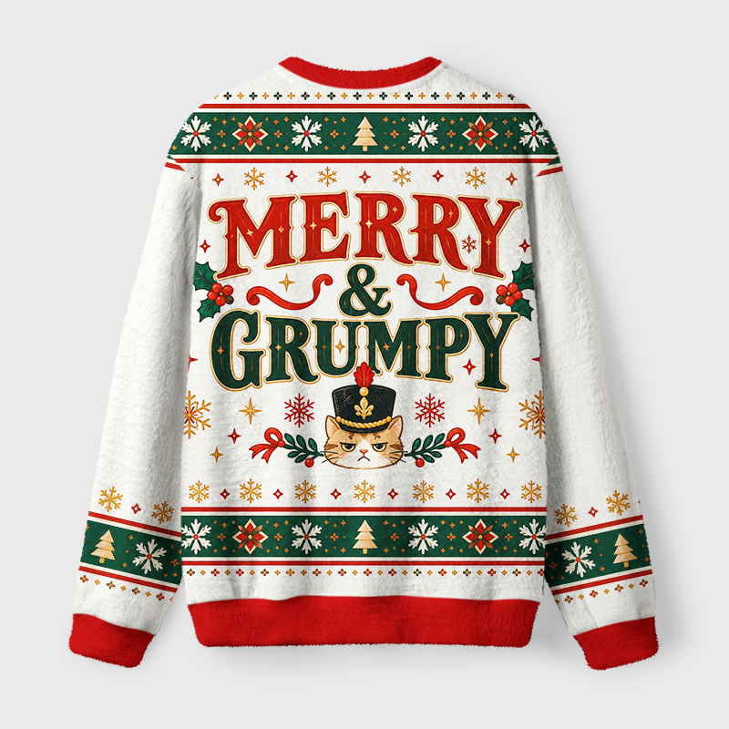 Tokyo-Tiger Cat Guard Fuzzy Christmas Ugly Sweatshirt