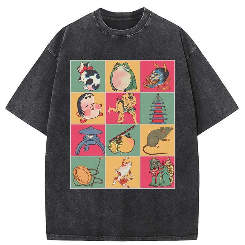 Tokyo-Tiger Japanese Characteristic Goods Washed T-Shirt