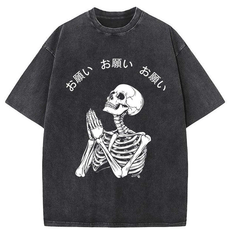 Tokyo-Tiger Skull Prayer Washed T-Shirt