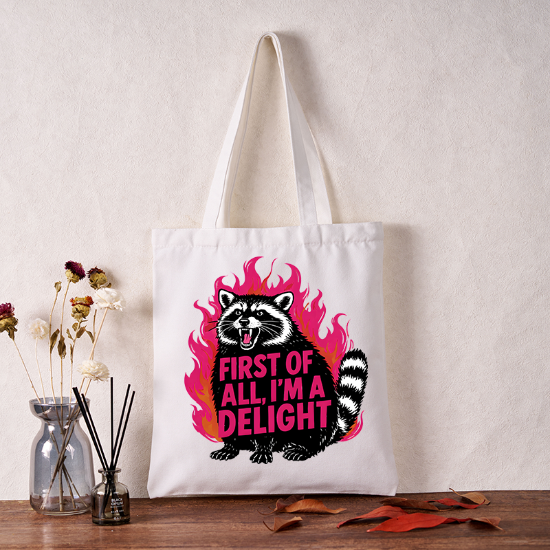 Tokyo-Tiger Angry Raccoon Funny Tote Bag