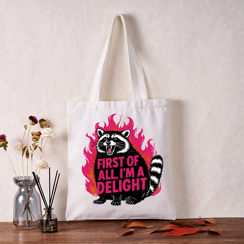 Tokyo-Tiger Angry Raccoon Funny Tote Bag