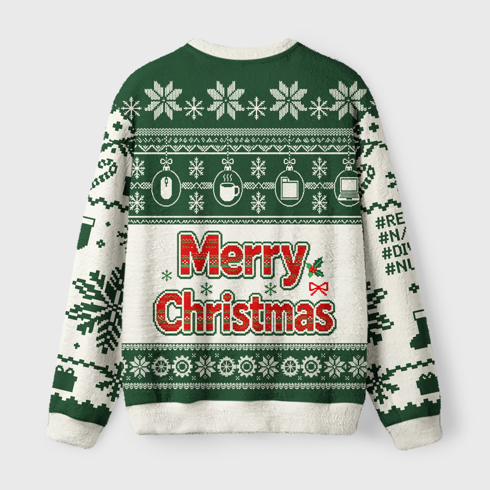 Tokyo-Tiger Office Christmas Fuzzy Christmas Ugly Sweatshirt