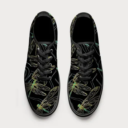 Tokyo-Tiger Dragonfly Flapping Its Wings Canvas Shoes