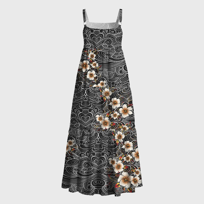 Tokyo-Tiger Floral Whirl Maxi Dress
