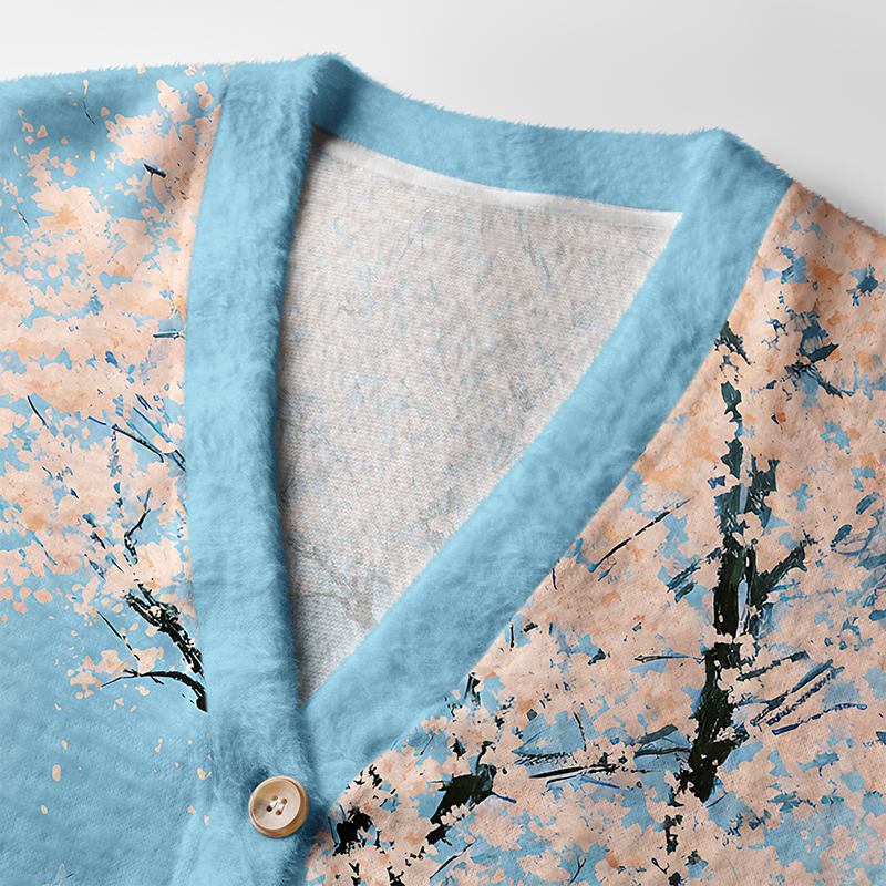 Tokyo-Tiger Blossom Hillside Cat Ugly Cardigan Sweater