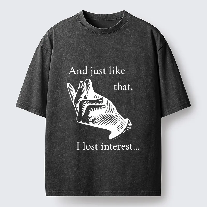 Tokyo‑Tiger Funny Lose Interest Washed T‑Shirt