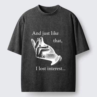 Tokyo‑Tiger Funny Lose Interest Washed T‑Shirt