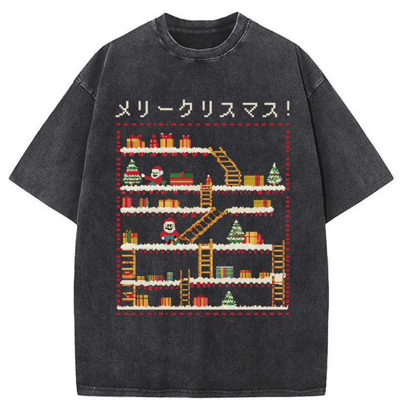 Tokyo-Tiger Santa Claus Climber Christmas Washed T-Shirt Sale