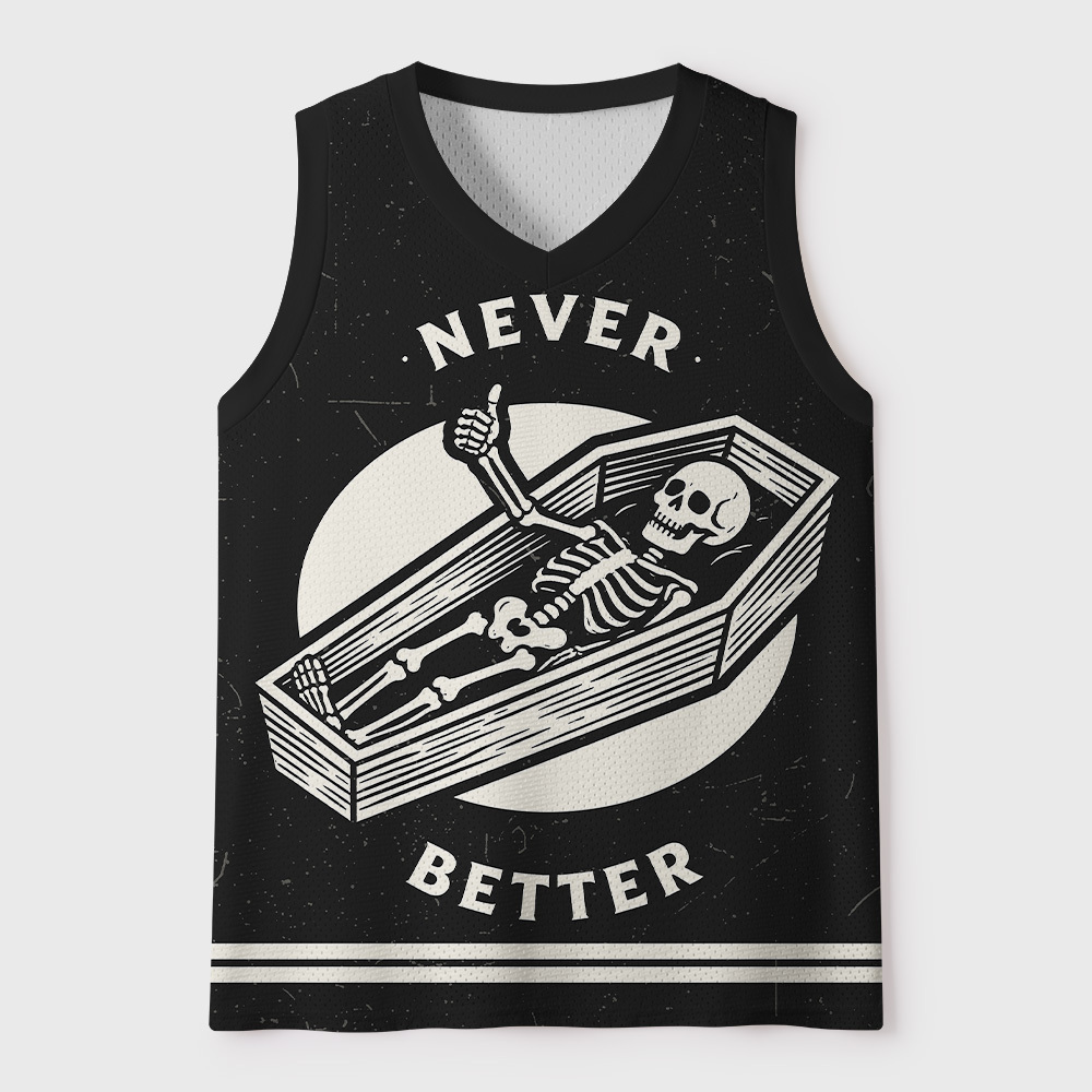 Tokyo-Tiger Never Better Skull Mesh Tank Top