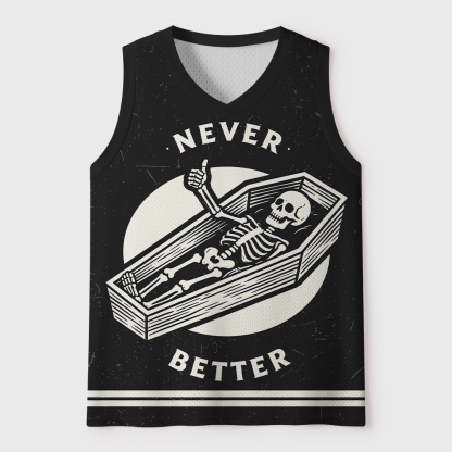 Tokyo-Tiger Never Better Skull Mesh Tank Top