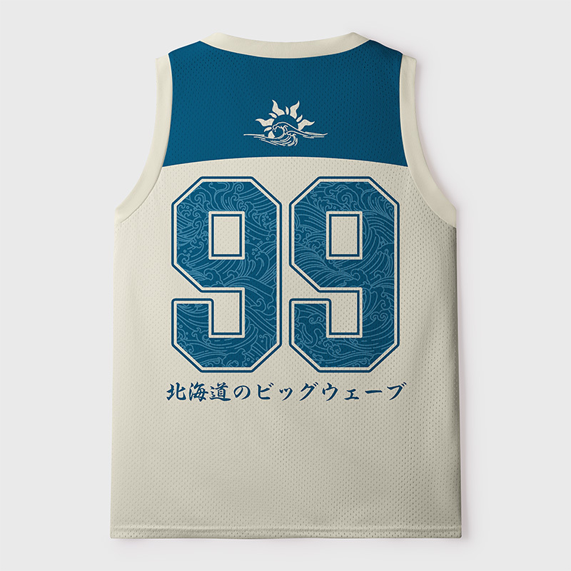 Tokyo-Tiger Hokkaido Wave Surfer Vibes Mesh Tank Top