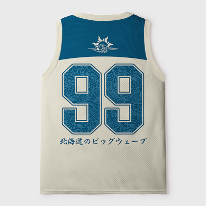 Tokyo-Tiger Hokkaido Wave Surfer Vibes Mesh Tank Top