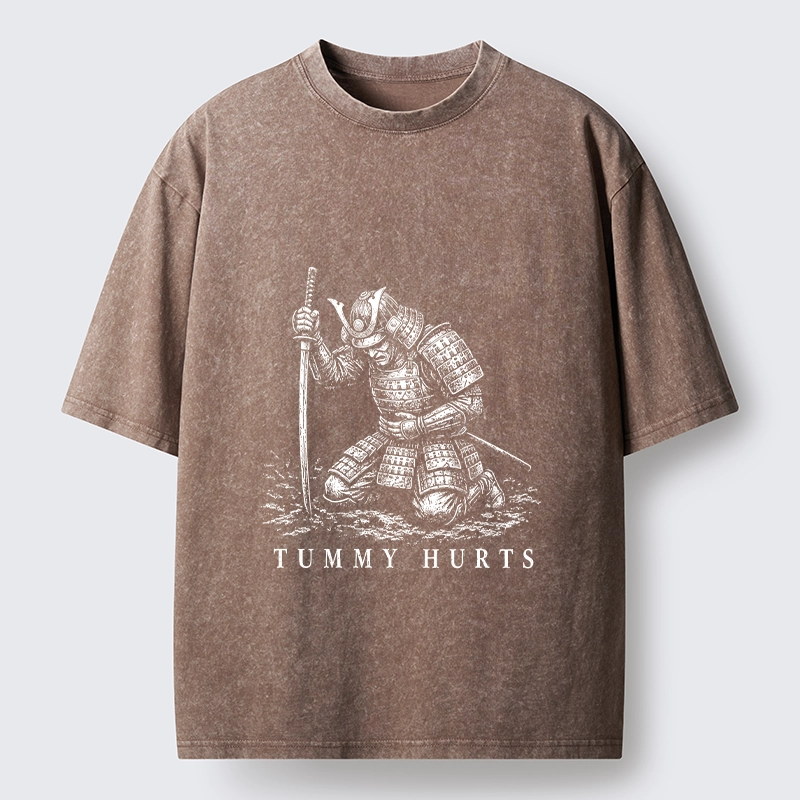 Tokyo‑Tiger Funny Tummy Hurts Washed T‑Shirt