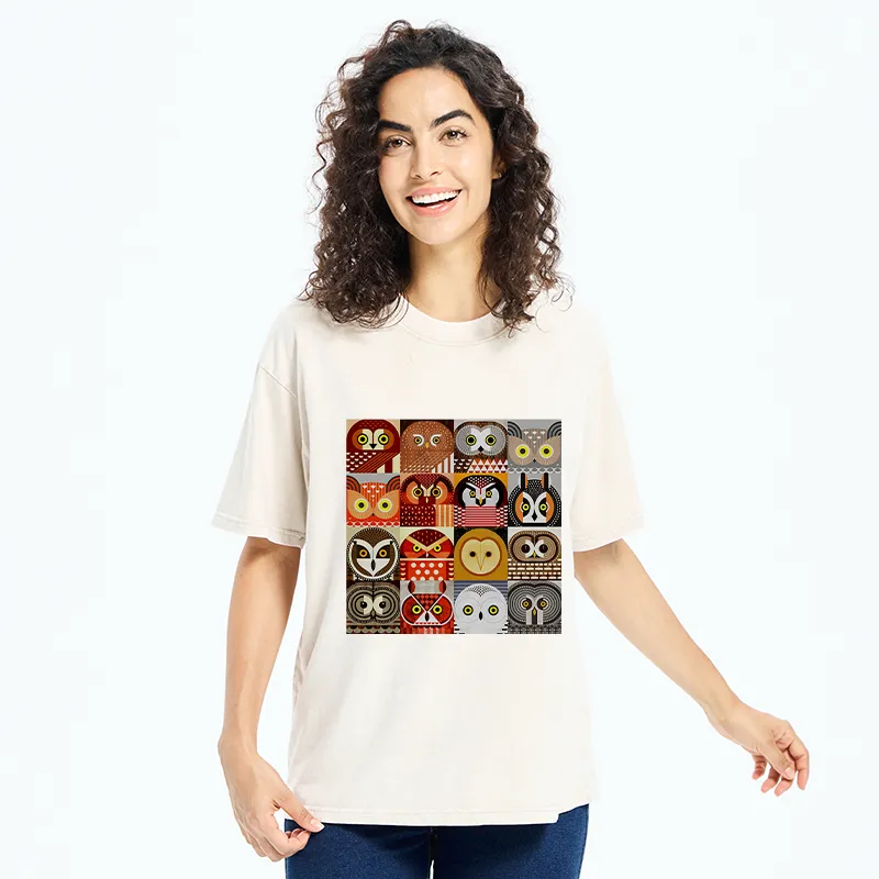 Tokyo-Tiger All Kinds Of Owls Washed T-Shirt