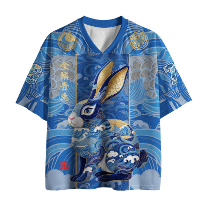 Tokyo-Tiger Golden Scale Blue Wave Rabbit Mesh Jersey