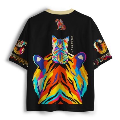 Tokyo-Tiger A Tiger And A Cat Are Staring At You Mesh Jersey