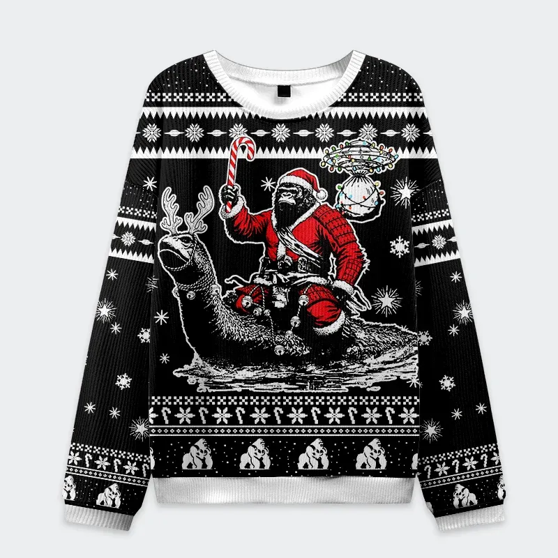 Tokyo-Tiger Samurai Bigfoot Christmas Ugly Sweatshirt