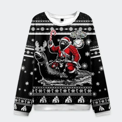 Tokyo-Tiger Samurai Bigfoot Christmas Ugly Sweatshirt