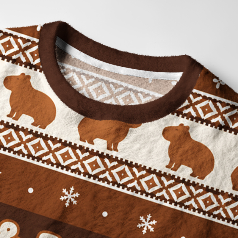 Tokyo-Tiger Cute Capybara Christmas Ugly Sweatshirt