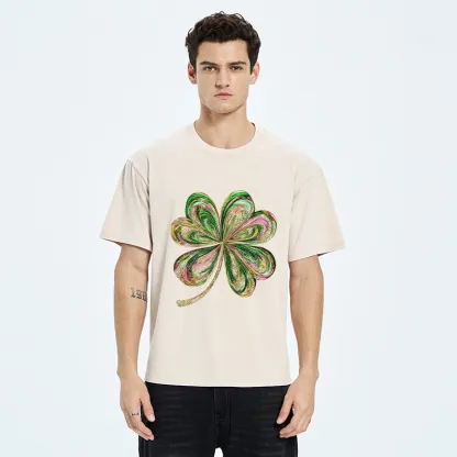 Tokyo-Tiger Lucky Four-Leaf Clover Washed T-Shirt