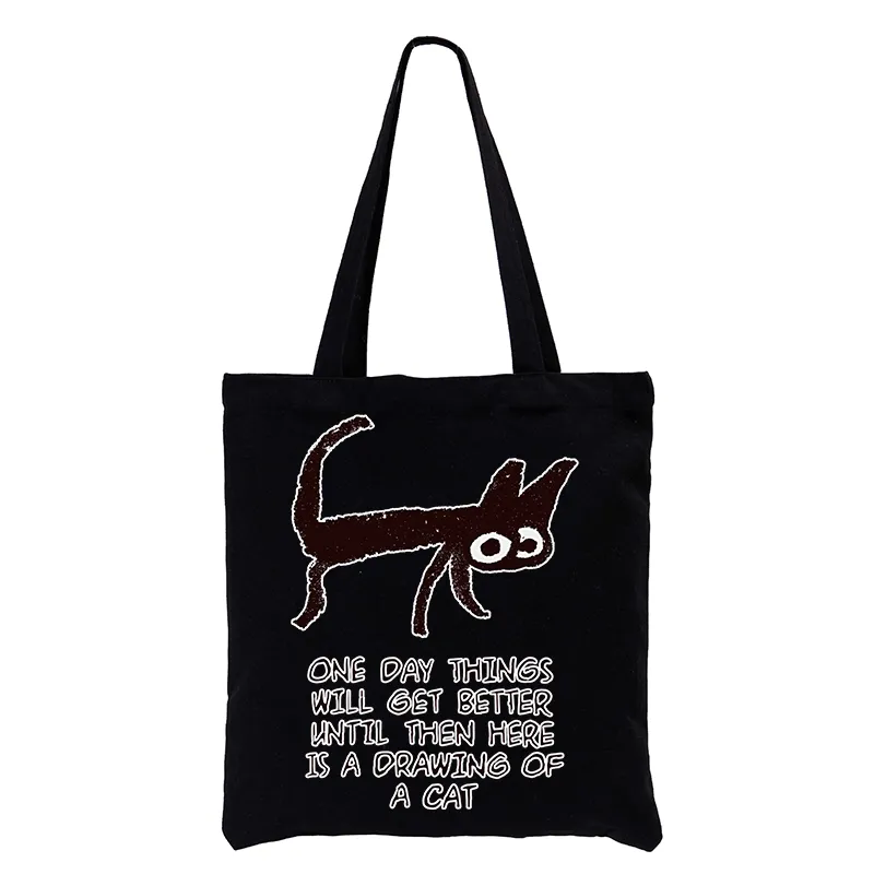 Tokyo-Tiger Cat Cheer Up Drawing Tote Bag