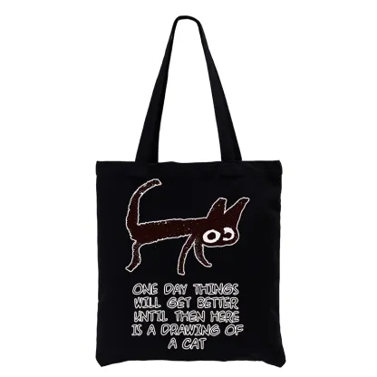 Tokyo-Tiger Cat Cheer Up Drawing Tote Bag