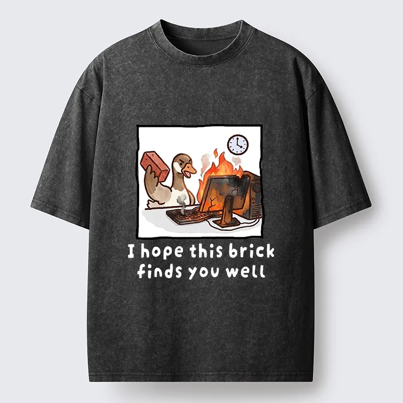 Tokyo-Tiger Office Angry Duck Graphic Washed T-Shirt
