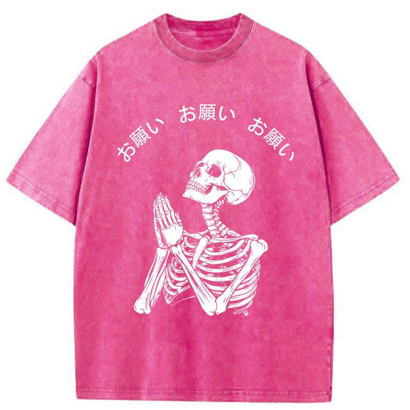 Tokyo-Tiger Skull Prayer Washed T-Shirt