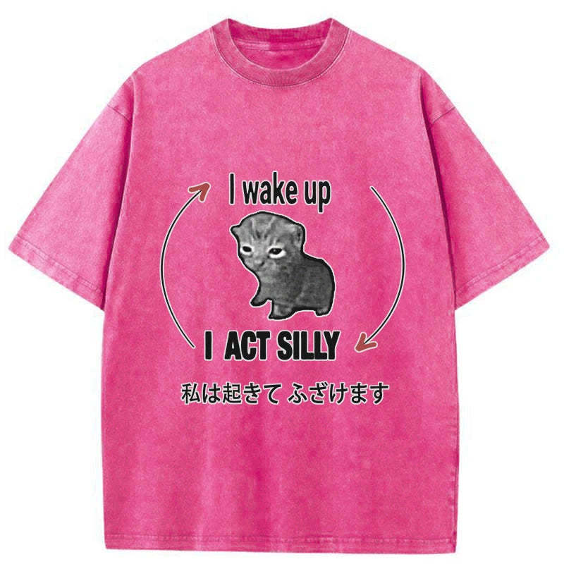 Tokyo-Tiger Wake Up Act Silly Washed T-Shirt