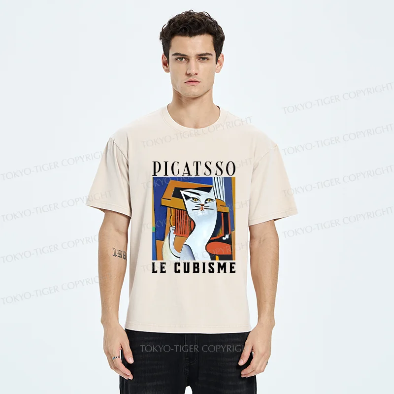 Tokyo-Tiger Picatsso's Cat Washed T-Shirt