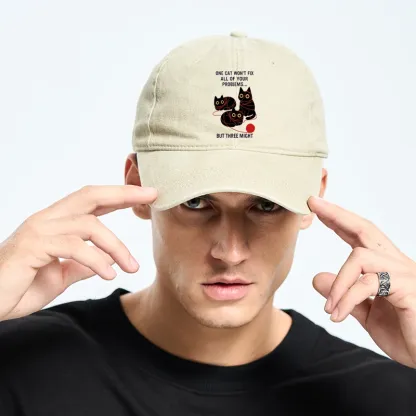 Tokyo-Tiger Three Cats Fix All Problems Washed Cap