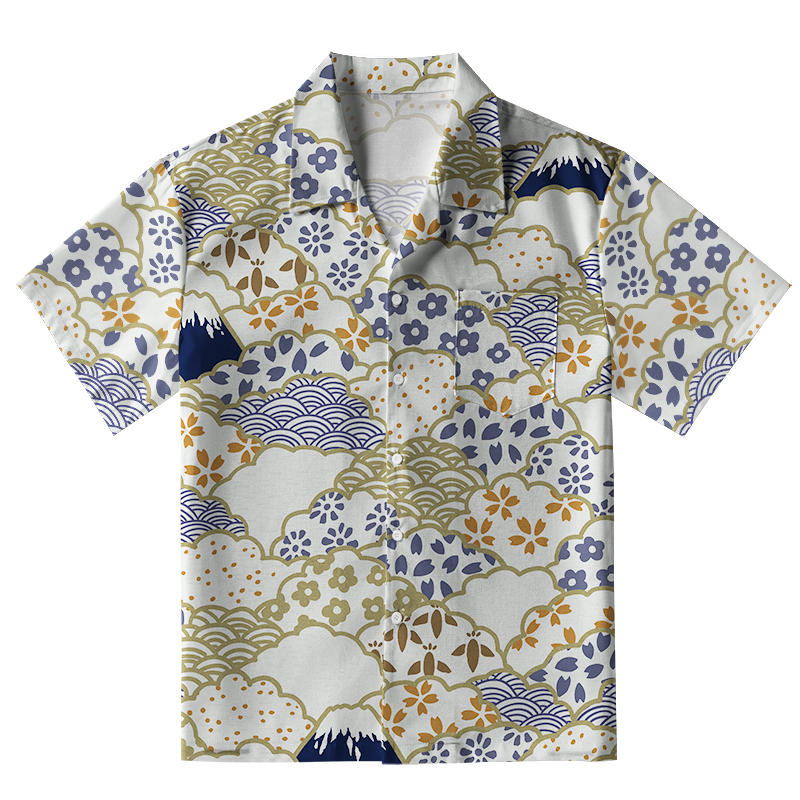 Tokyo-Tiger Blossoms Silhouettes Aloha Hawaiian Shirt