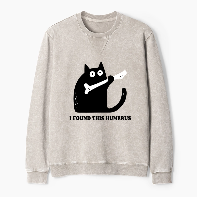 Tokyo-Tiger Cat Found This Humerus Washed Terry Sweatshirt