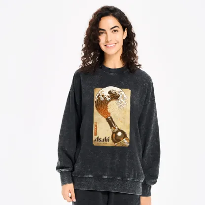 Tokyo-Tiger Asahi Logo Japanese Washed Sweatshirt