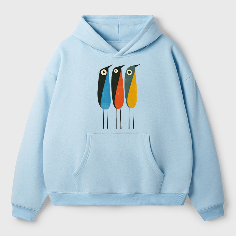 Tokyo-Tiger Bold Shape Birds Adult Fleece Hoodie