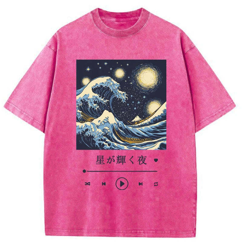 Tokyo-Tiger A Starry Night Washed T-Shirt