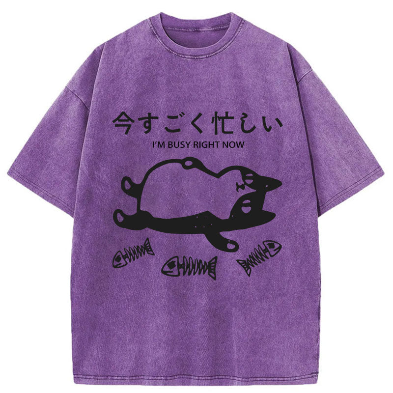 Tokyo-Tiger I'm Busy Right Now Washed T-Shirt